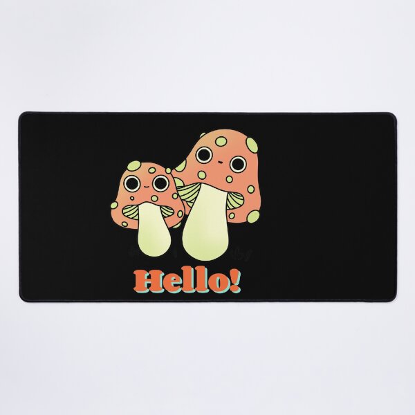 cute orange kawaii fly agaric mushroom | cute kawaii art Desk Mat