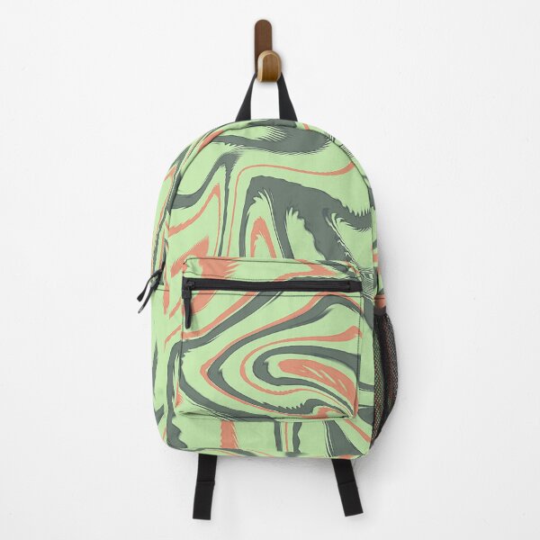 Item preview, Tea Green,Orange  And Grey Liquid Marble Agate Abstract Pattern designed and sold by Tamas Das.