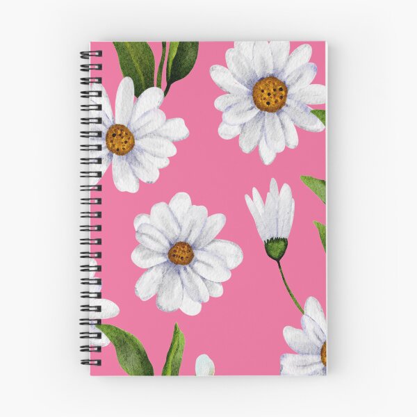 Item preview, Spring White Floral Pattern on Pink Background designed and sold by linime1984.