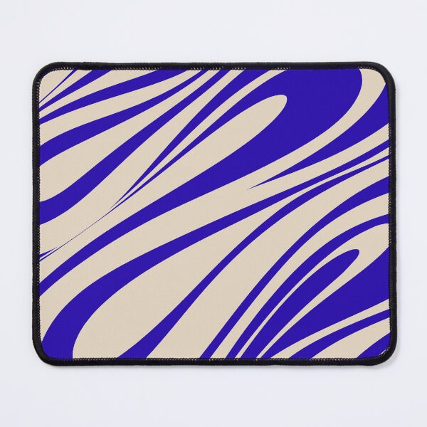 Item preview, Fluid Vibes Retro Aesthetic Swirl Abstract Pattern in Cobalt Blue and Beige designed and sold by kierkegaard.