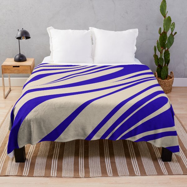 Item preview, Fluid Vibes Retro Aesthetic Swirl Abstract Pattern in Cobalt Blue and Beige designed and sold by kierkegaard.