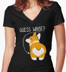 Love Corgi Butt dog Women's Fitted V-Neck T-Shirt
