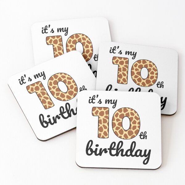 Item preview, Its my birthday, 10th Birthday Giraffe Print, Kid Giraffe 10th Birthday, 10 Years Old Wild Animal, Number Ten Safari Zoo designed and sold by singRsong.