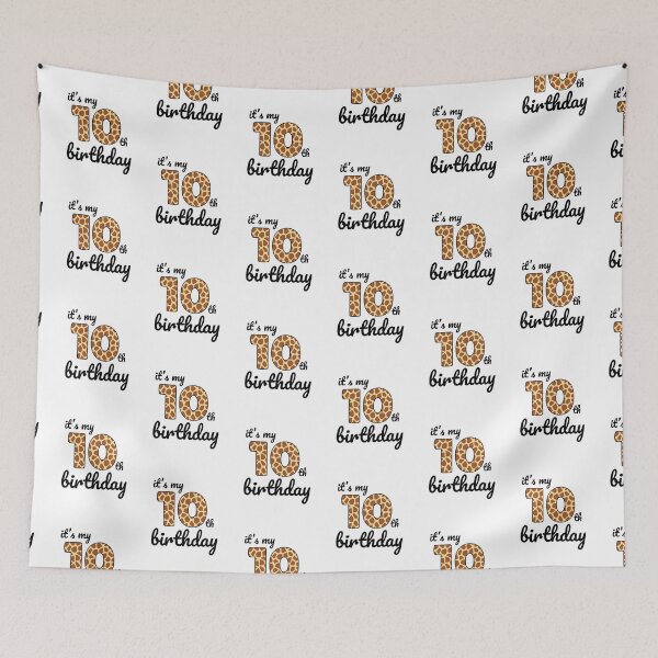Item preview, Its my birthday, 10th Birthday Giraffe Print, Kid Giraffe 10th Birthday, 10 Years Old Wild Animal, Number Ten Safari Zoo designed and sold by singRsong.