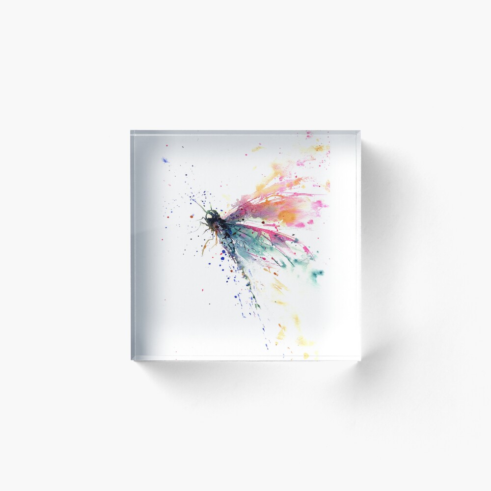 Dragonfly watercolor splashing Art Board Print