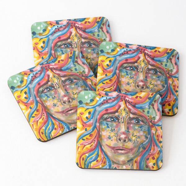 Item preview, Dama con cabello multicolor - Retrato hermoso y audaz designed and sold by Bumble Bean.