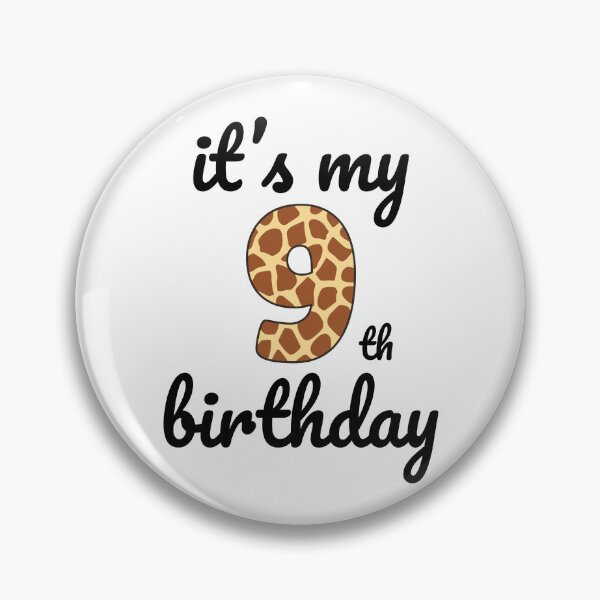 Item preview, Its my birthday, 9th Birthday Giraffe Print, Kid Giraffe 9th Birthday, 9 Years Old Wild Animal, Number Nine Safari Zoo designed and sold by singRsong.