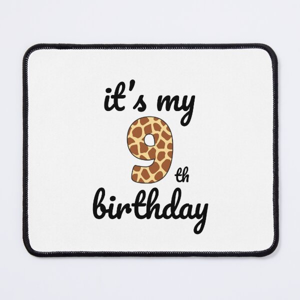 Item preview, Its my birthday, 9th Birthday Giraffe Print, Kid Giraffe 9th Birthday, 9 Years Old Wild Animal, Number Nine Safari Zoo designed and sold by singRsong.