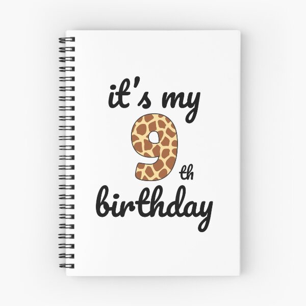 Item preview, Its my birthday, 9th Birthday Giraffe Print, Kid Giraffe 9th Birthday, 9 Years Old Wild Animal, Number Nine Safari Zoo designed and sold by singRsong.