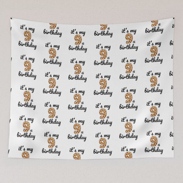 Item preview, Its my birthday, 9th Birthday Giraffe Print, Kid Giraffe 9th Birthday, 9 Years Old Wild Animal, Number Nine Safari Zoo designed and sold by singRsong.