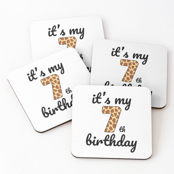 Item preview, Its my birthday, 7th Birthday Giraffe Print, Kid Giraffe 7th Birthday, 7 Years Old Wild Animal, Number Seven Safari Zoo designed and sold by singRsong.