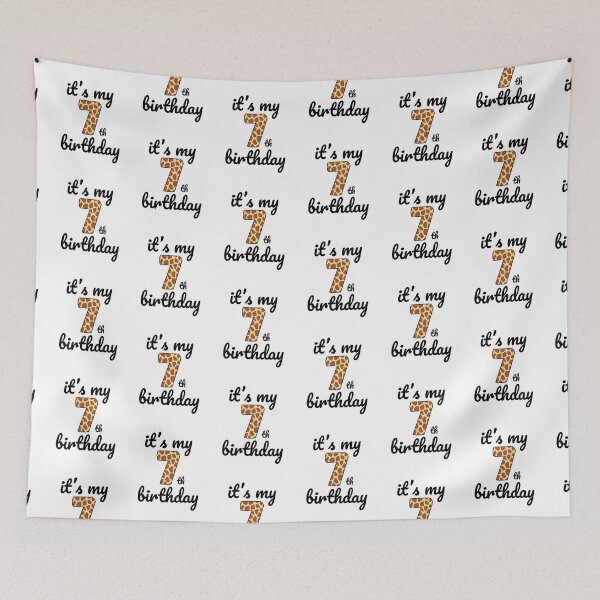 Item preview, Its my birthday, 7th Birthday Giraffe Print, Kid Giraffe 7th Birthday, 7 Years Old Wild Animal, Number Seven Safari Zoo designed and sold by singRsong.