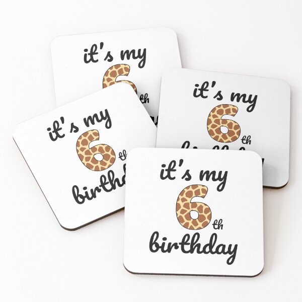 Item preview, Its my birthday, 6th Birthday Giraffe Print, Kid Giraffe 6th Birthday, 6 Years Old Wild Animal, Number Six Safari Zoo designed and sold by singRsong.