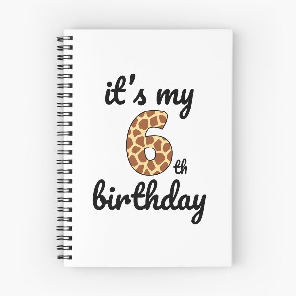 Artikelvorschau, Es ist mein Geburtstag, 6. Geburtstag Giraffe Druck, Kind Giraffe 6. Geburtstag, 6 Jahre altes Wildtier, Nummer Sechs Safari Zoo entworfen und verkauft von singRsong.