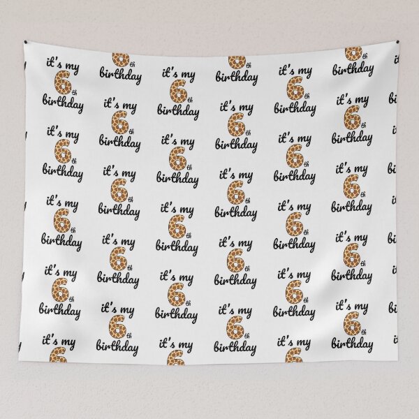 Item preview, Its my birthday, 6th Birthday Giraffe Print, Kid Giraffe 6th Birthday, 6 Years Old Wild Animal, Number Six Safari Zoo designed and sold by singRsong.