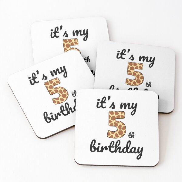 Item preview, Its my birthday, 5th Birthday Giraffe Print, Kid Giraffe 5th Birthday, 5 Years Old Wild Animal, Number Five Safari Zoo designed and sold by singRsong.