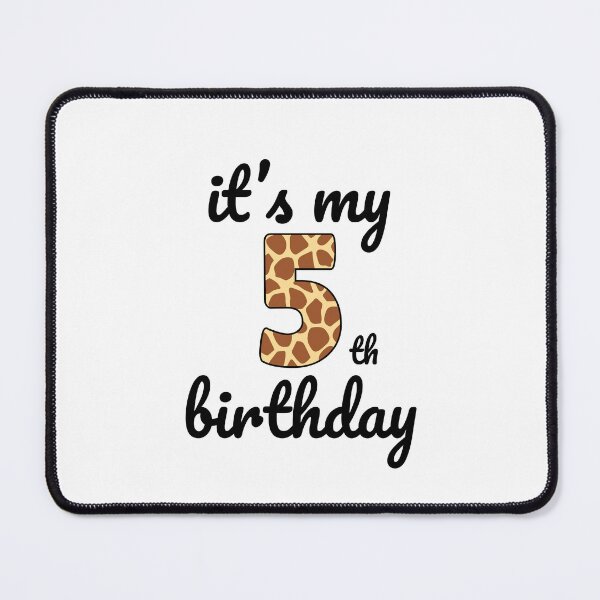 Item preview, Its my birthday, 5th Birthday Giraffe Print, Kid Giraffe 5th Birthday, 5 Years Old Wild Animal, Number Five Safari Zoo designed and sold by singRsong.