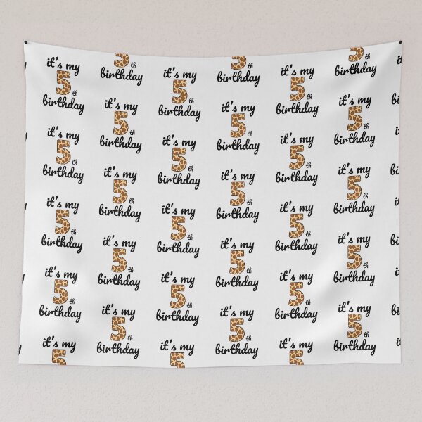 Item preview, Its my birthday, 5th Birthday Giraffe Print, Kid Giraffe 5th Birthday, 5 Years Old Wild Animal, Number Five Safari Zoo designed and sold by singRsong.