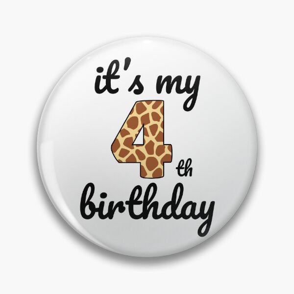 Item preview, Its my birthday, 4th Birthday Giraffe Print, Kid Giraffe 4th Birthday, 4 Years Old Wild Animal, Number Four Safari Zoo designed and sold by singRsong.