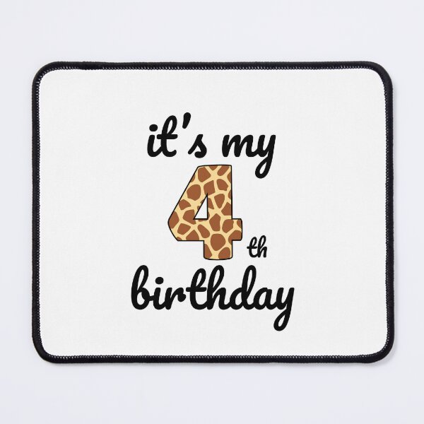 Item preview, Its my birthday, 4th Birthday Giraffe Print, Kid Giraffe 4th Birthday, 4 Years Old Wild Animal, Number Four Safari Zoo designed and sold by singRsong.
