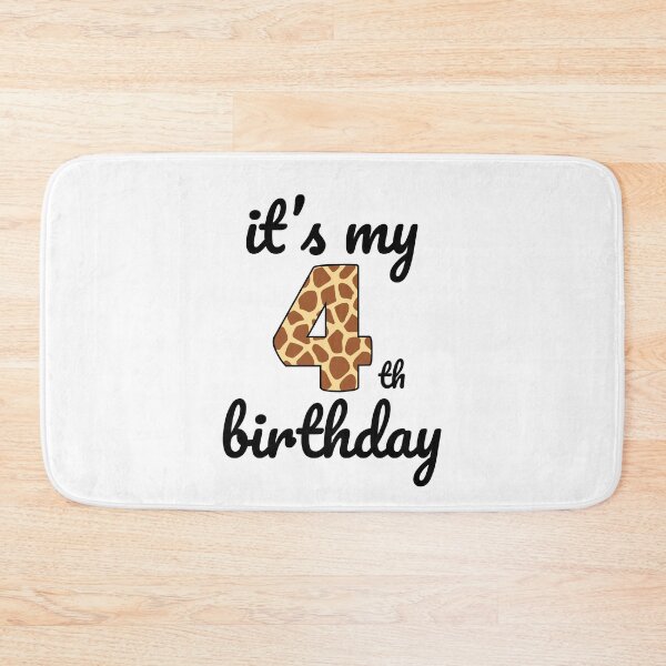 Item preview, Its my birthday, 4th Birthday Giraffe Print, Kid Giraffe 4th Birthday, 4 Years Old Wild Animal, Number Four Safari Zoo designed and sold by singRsong.
