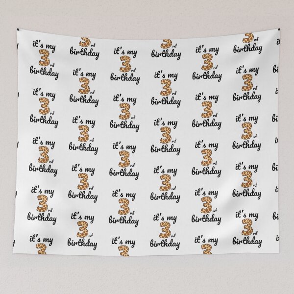 Item preview, Its my birthday, 3rd Birthday Giraffe Print, Kid Giraffe 3rd Birthday, 3 Years Old Wild Animal, Number Three Safari Zoo designed and sold by singRsong.