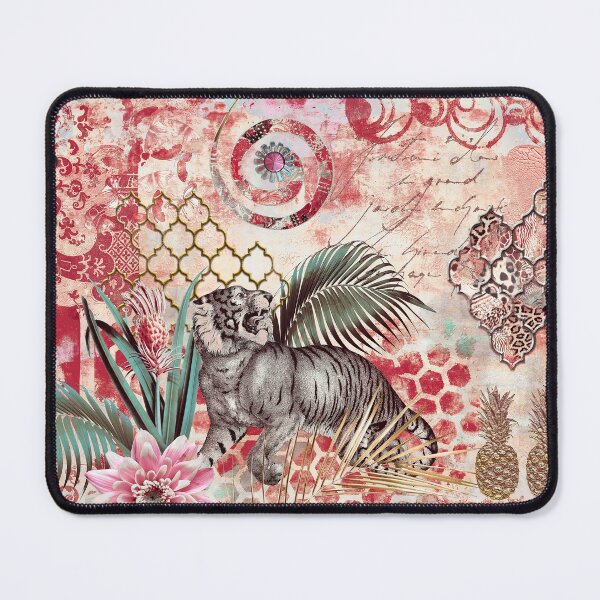Item preview, Fancy Tiger Fantasy Mixed Media Art Red designed and sold by artsandsoul.