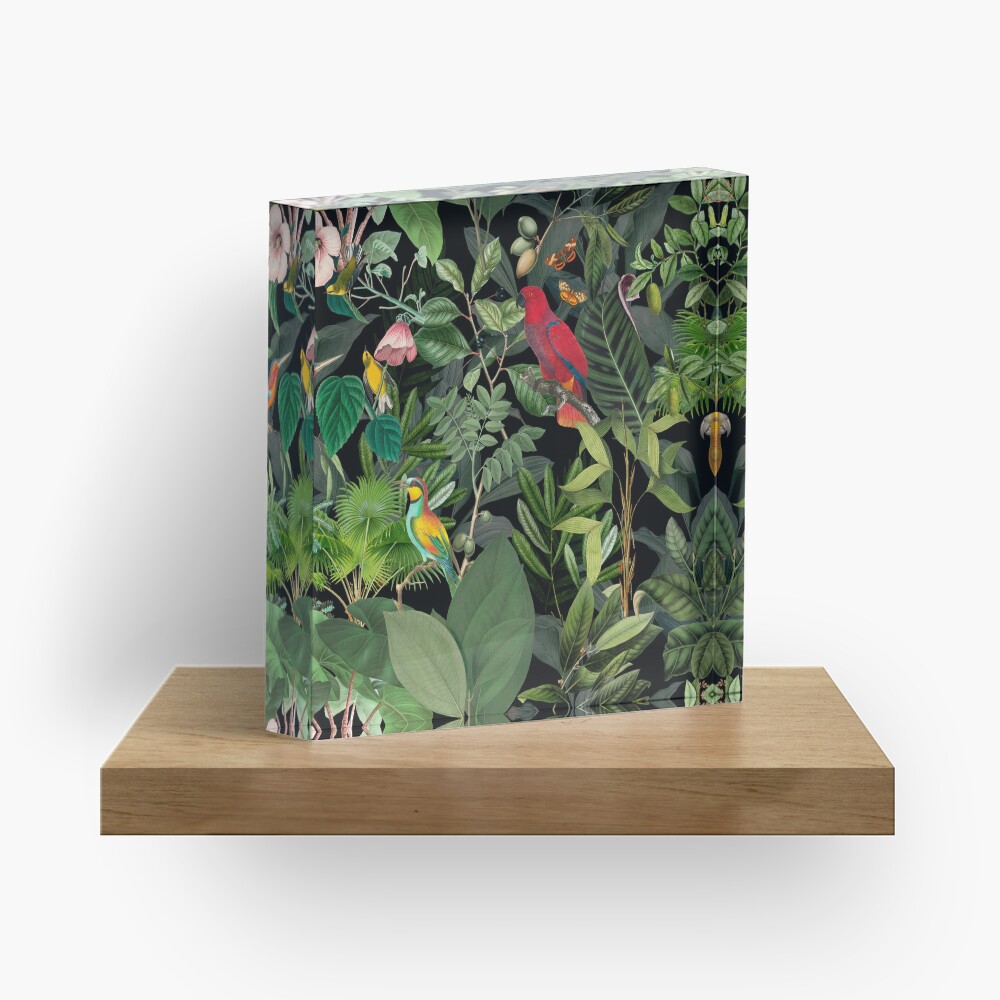 Jungle Birds Tropical Paradise Acrylic Block