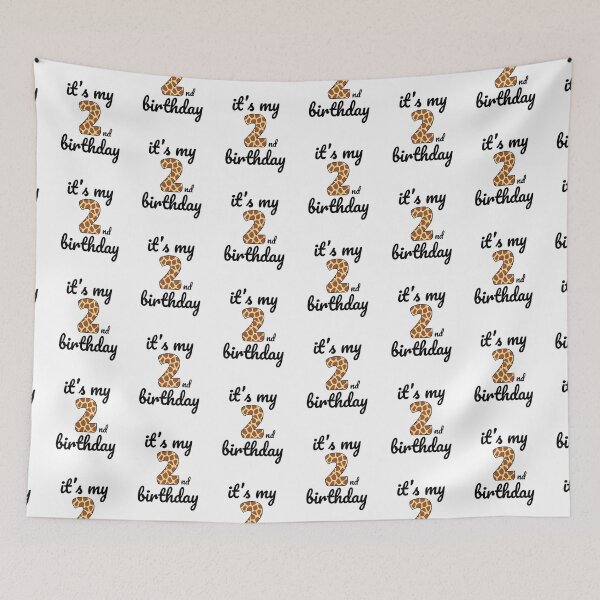 Item preview, Its my birthday, 2nd Birthday Giraffe Print, Kid Giraffe 2nd Birthday, 2 Years Old Wild Animal, Number Two Safari Zoo designed and sold by singRsong.