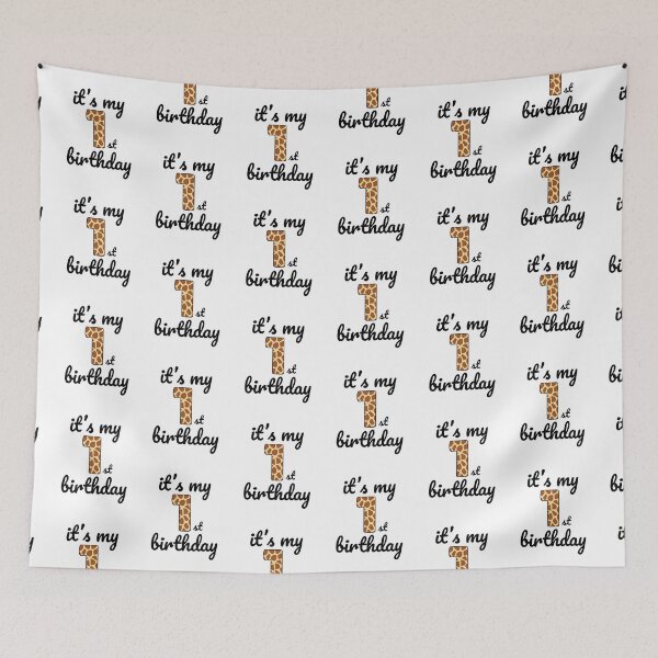 Item preview, Its my birthday, 1st Birthday Giraffe Print, Kid Giraffe 1st Birthday, 1 Year Old Wild Animal, Number One Safari Zoo designed and sold by singRsong.