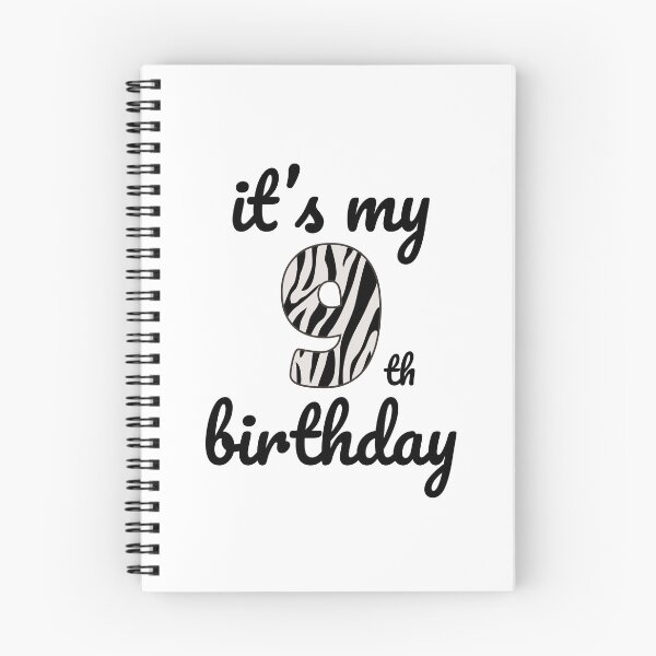 Item preview, Its my birthday, 9th Birthday Zebra Print, Kid Zebra 9th Birthday, 9 Years Old Wild Animal, Number Nine Safari Zoo designed and sold by singRsong.