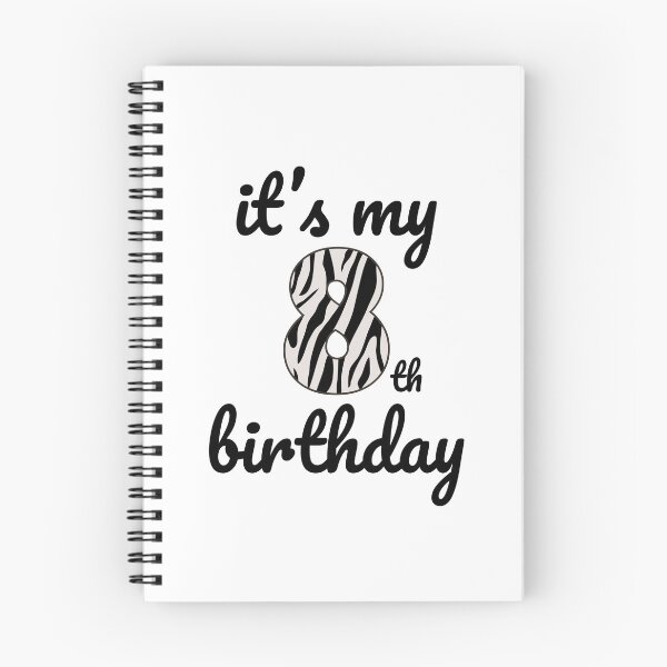 Item preview, Its my birthday, 8th Birthday Zebra Print, Kid Zebra 8th Birthday, 8 Years Old Wild Animal, Number Eight Safari Zoo designed and sold by singRsong.
