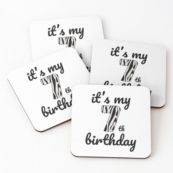 Item preview, Its my birthday, 7th Birthday Zebra Print, Kid Zebra 7th Birthday, 7 Years Old Wild Animal, Number Seven Safari Zoo designed and sold by singRsong.
