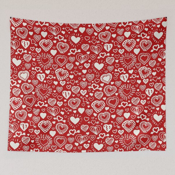 Item preview, Hearts Hand draw red fabric designed and sold by Wilkinson39.