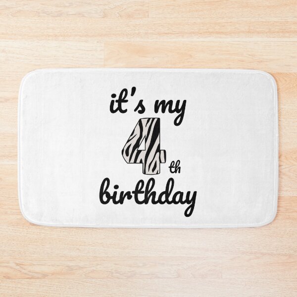 Item preview, Its my birthday, 4th Birthday Zebra Print, Kid Zebra 4th Birthday, 4 Years Old Wild Animal, Number Four Safari Zoo designed and sold by singRsong.