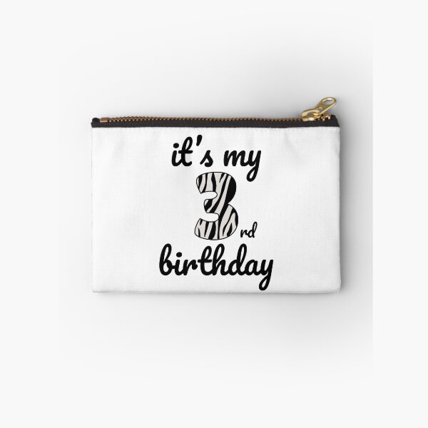 Item preview, Its my birthday, 3rd Birthday Zebra Print, Kid Zebra 3rd Birthday, 3 Years Old Wild Animal, Number Three Safari Zoo designed and sold by singRsong.