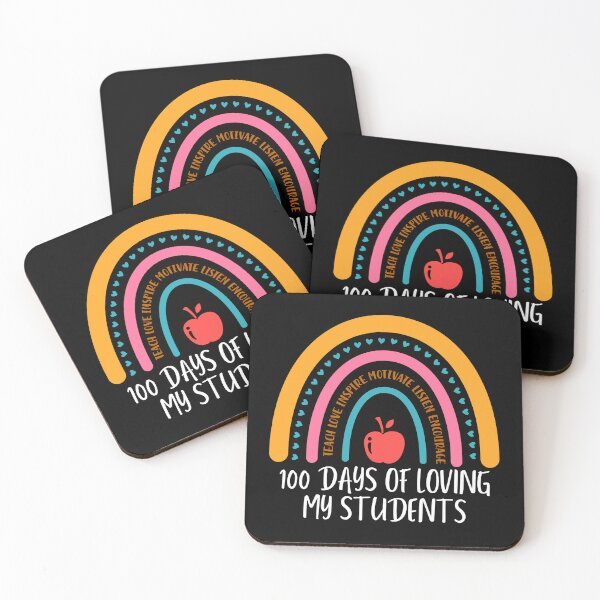 Item preview, 100 days of school (white text)- 100 days of loving my students - teacher - kindergarten, preschool, elementary, middle school designed and sold by CaitU.