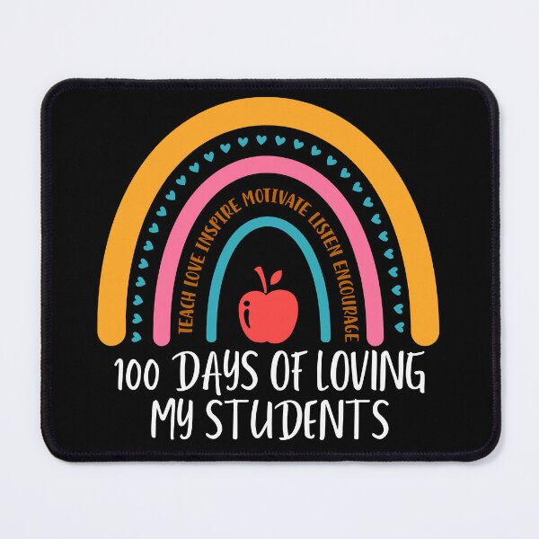 Item preview, 100 days of school (white text)- 100 days of loving my students - teacher - kindergarten, preschool, elementary, middle school designed and sold by CaitU.