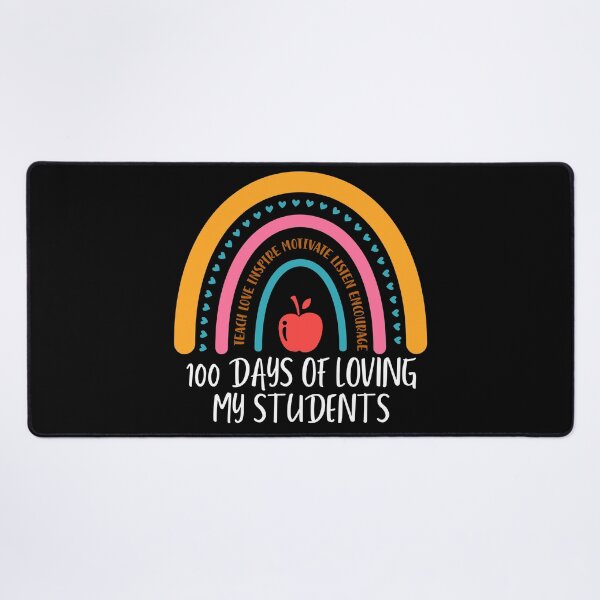 Item preview, 100 days of school (white text)- 100 days of loving my students - teacher - kindergarten, preschool, elementary, middle school designed and sold by CaitU.