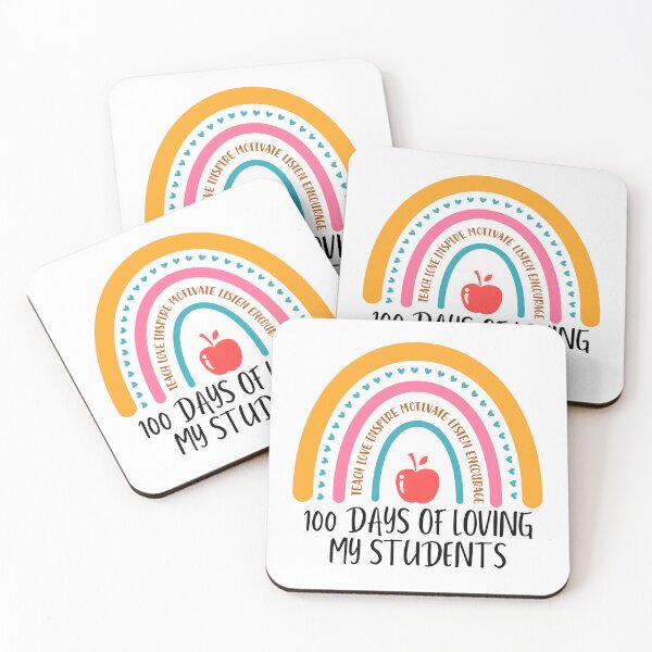 Item preview, 100 days of school (black text)- 100 days of loving my students - teacher - kindergarten, preschool, elementary, middle school designed and sold by CaitU.
