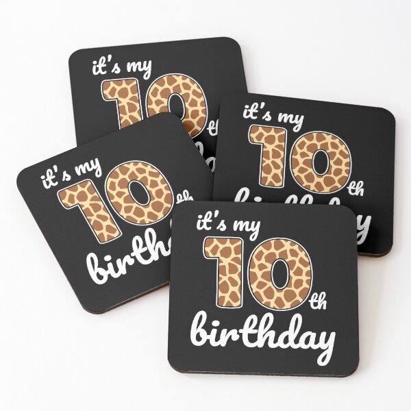 Item preview, Its my birthday, 10th Birthday Giraffe Print, Kid Giraffe 10th Birthday, 10 Years Old Wild Animal, Number Ten Safari Zoo designed and sold by singRsong.