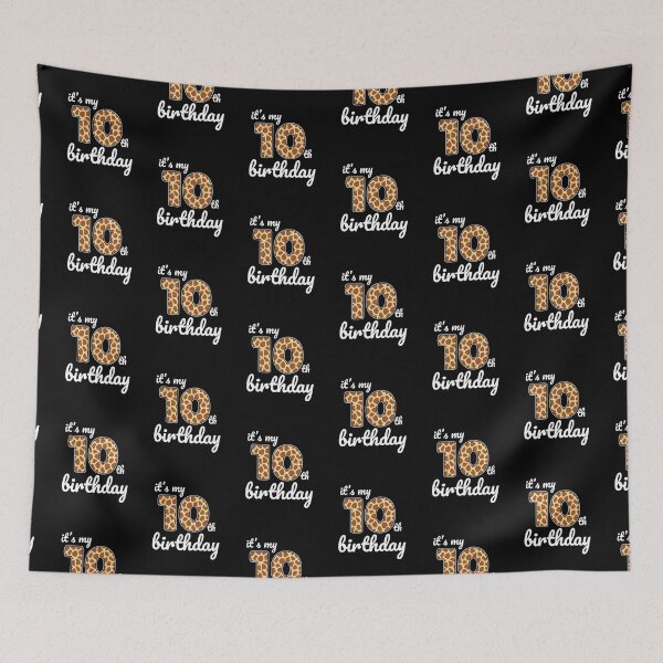 Item preview, Its my birthday, 10th Birthday Giraffe Print, Kid Giraffe 10th Birthday, 10 Years Old Wild Animal, Number Ten Safari Zoo designed and sold by singRsong.