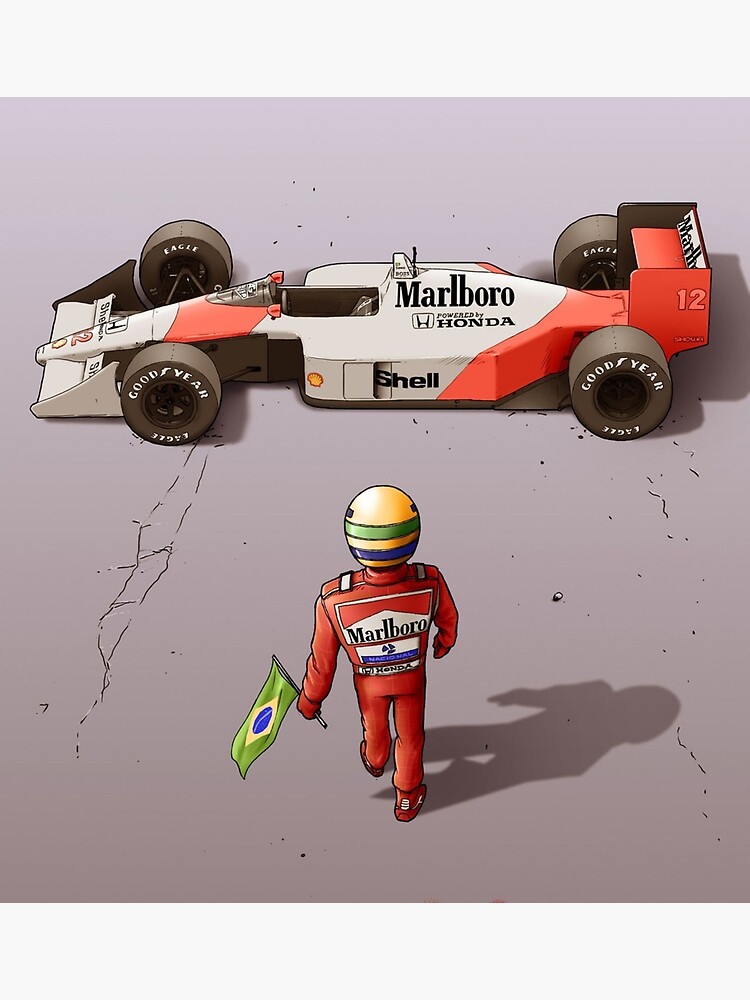 Ayrton Senna Illustration Poster By Indriagnes Redbubble