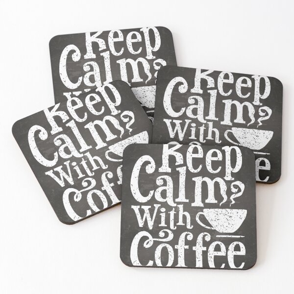 Item preview, Keep calm with coffee — Motivation lettering, quote designed and sold by GreekTavern1979.