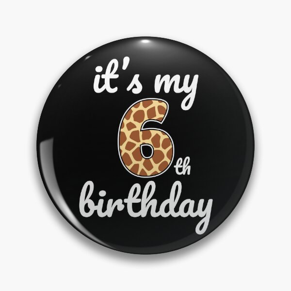 Item preview, Its my birthday, 6th Birthday Giraffe Print, Kid Giraffe 6th Birthday, 6 Years Old Wild Animal, Number Six Safari Zoo designed and sold by singRsong.