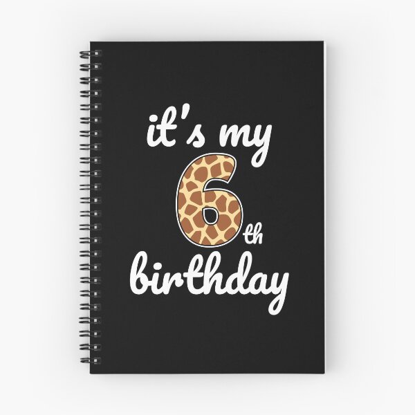 Artikelvorschau, Es ist mein Geburtstag, 6. Geburtstag Giraffe Druck, Kind Giraffe 6. Geburtstag, 6 Jahre altes Wildtier, Nummer Sechs Safari Zoo entworfen und verkauft von singRsong.