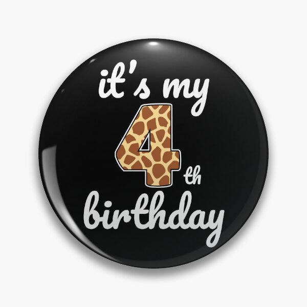 Item preview, Its my birthday, 4th Birthday Giraffe Print, Kid Giraffe 4th Birthday, 4 Years Old Wild Animal, Number Four Safari Zoo designed and sold by singRsong.