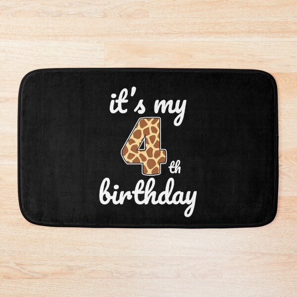 Item preview, Its my birthday, 4th Birthday Giraffe Print, Kid Giraffe 4th Birthday, 4 Years Old Wild Animal, Number Four Safari Zoo designed and sold by singRsong.