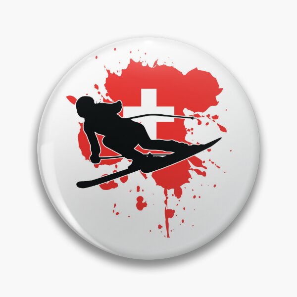 Item preview, Switzerland Flag Skier - Alpine Skiing designed and sold by Falassion.