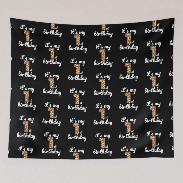 Item preview, Its my birthday, 1st Birthday Giraffe Print, Kid Giraffe 1st Birthday, 1 Year Old Wild Animal, Number One Safari Zoo designed and sold by singRsong.